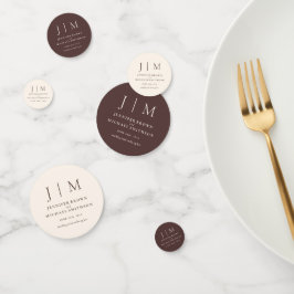 Chokladbrun Monogram Klassisk Bröllop