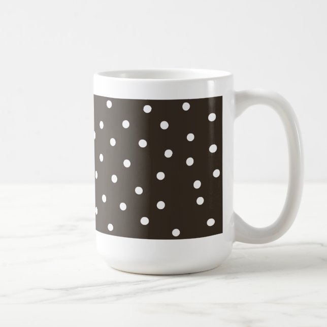 Chokladbrun och vita prickar kaffemugg (Höger)