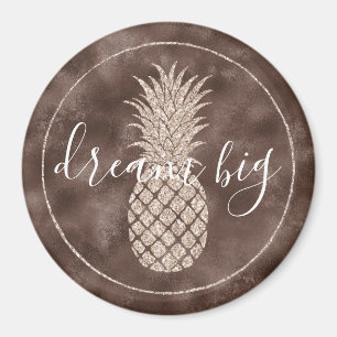 Chokladbrun rosenglitterananas magnet