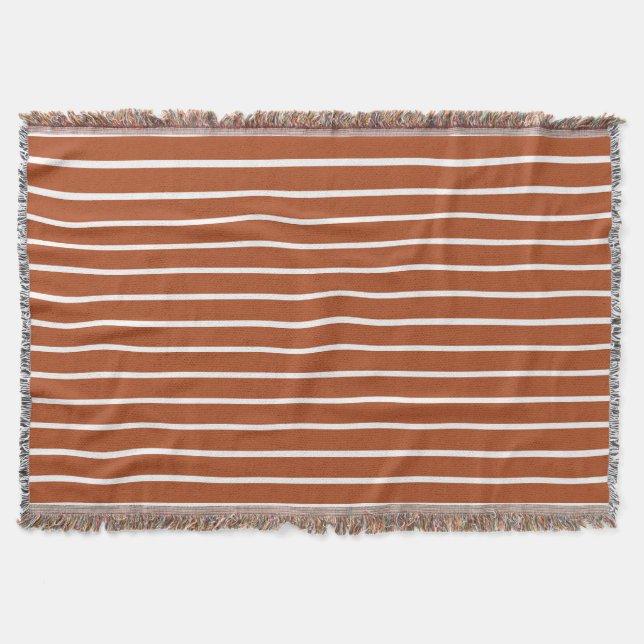 Chokladbruna randiga design  filt (Framsidan)