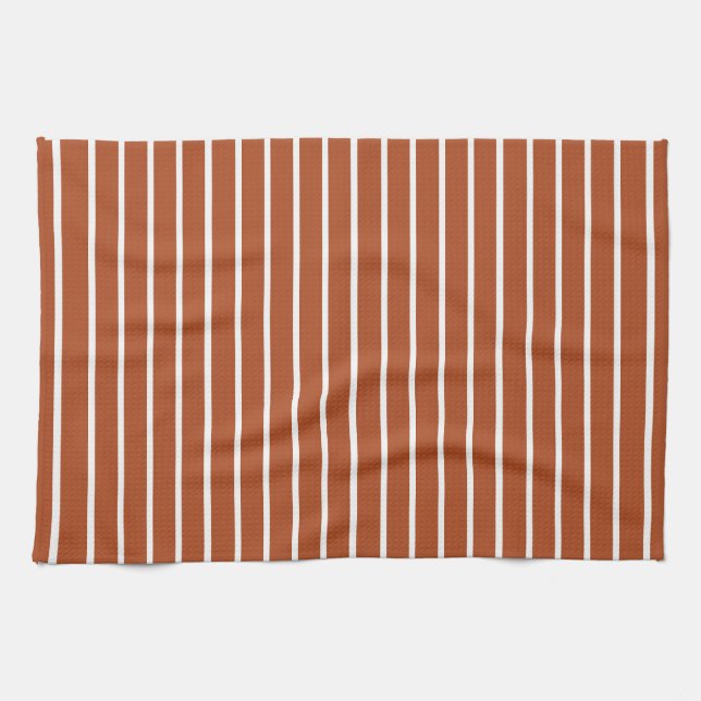 Chokladbruna randiga design  kökshandduk (Horisontell)