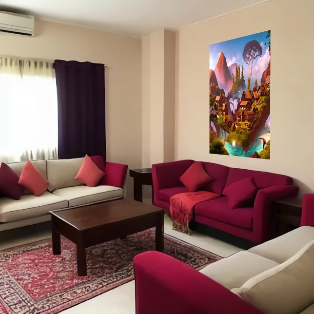 Chokladbyn i berget | AI Art Poster (Skapare uppladdad)