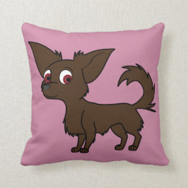 ChokladChihuahua med långt hår Kudde