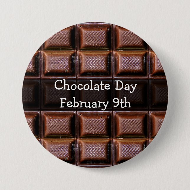 Chokladdagen, februari, knapp för Helgdag av mat (Framsida)