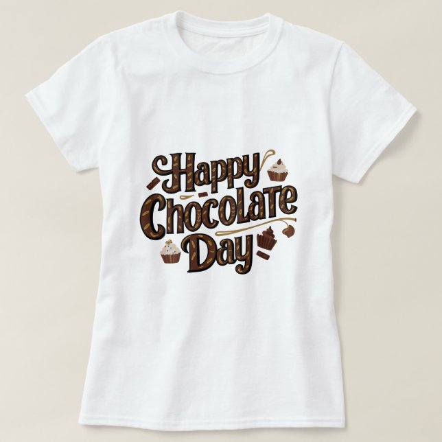 Chokladdagen i lycklig, T-shirt-typmodellen i typo T Shirt (Design framsida)