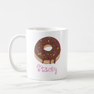 Chokladdonut Anpassat Rosa Namn Kaffe Kaffemugg