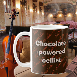 Chokladdriven Cellist Cello Spelare Musik Kaffemugg