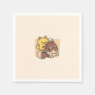 Chokladdryck som inger lycka – Kawaii Kattmat Pappersservett