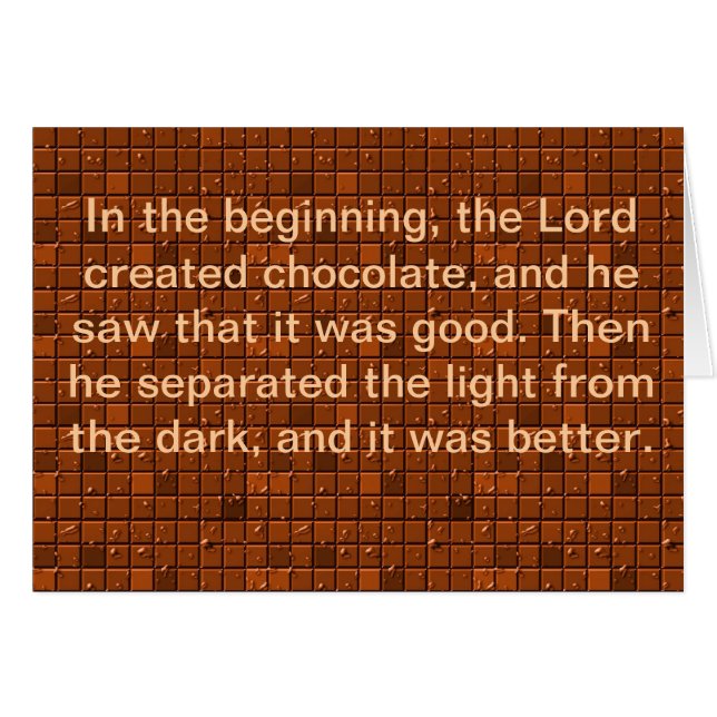 Chokladen för Lord Framställningen Hälsningskort (Framsidan Horizontal)