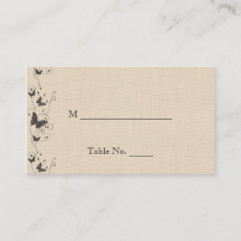 Chokladfjärilar på Ecru Bröllop-ortkort Placeringskort