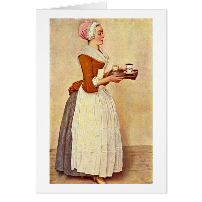 Chokladflickan av Jean-Etienne Liotard Hälsningskort (Framsidan)