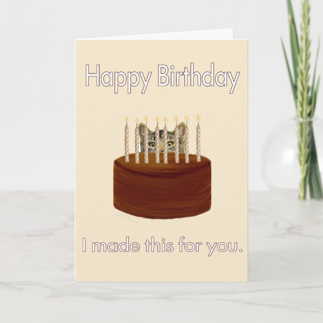 chokladfödelsedag kattunge kort (Framsida)