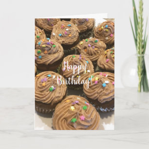 Chokladfödelsedagscupcakes Kort