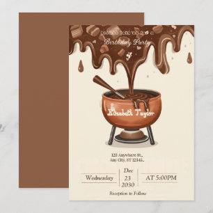 Chokladfondue-fest-inbjudan – Sött & Mysigt Inbjudningar