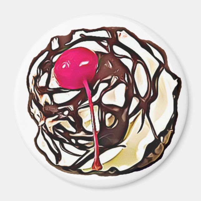 Chokladfrost med Cherry Cupkaka Top Magnet (Framsidan)