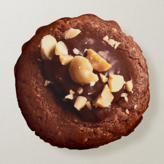 Chokladfuskverkkaka, choklad - brunt rund kudde