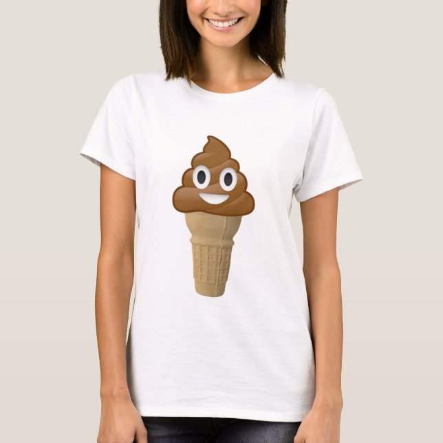 Chokladglass eller poop? Emoji roligt! Tee Shirt (Framsida)