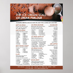 Chokladglass, Glassbar Meny Poster