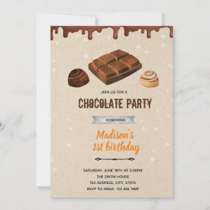 Chokladgodis tema dusch inbjudan
