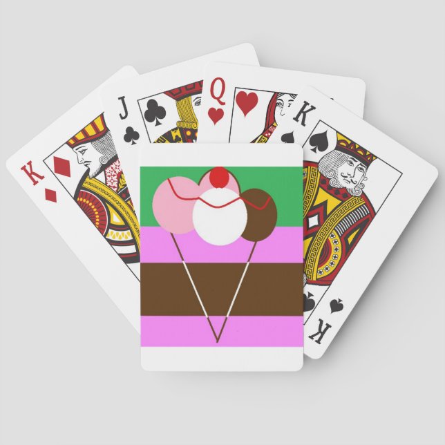 chokladgrädde-jordgubbsbär glass casinokort (Baksidan)