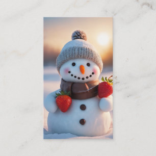 chokladjordgubbe snögubbe visitkort