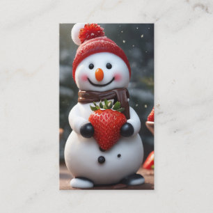 chokladjordgubbe snögubbe visitkort