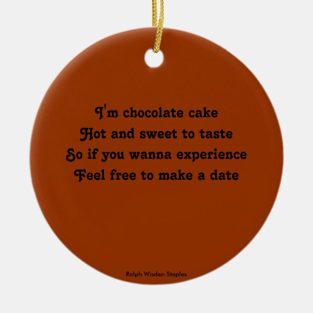 Chokladkaka Julgransprydnad Keramik (Framsidan)