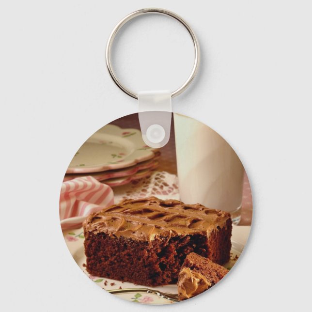 Chokladkaka, kvadrat nyckelring (Framsida)