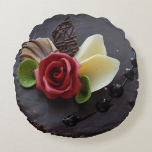 chokladkaka rund kudde