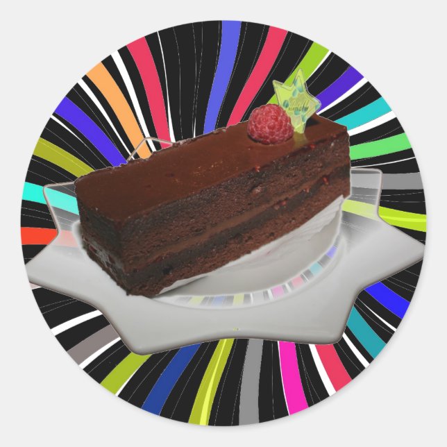 Chokladkaka Runt Klistermärke (Framsida)