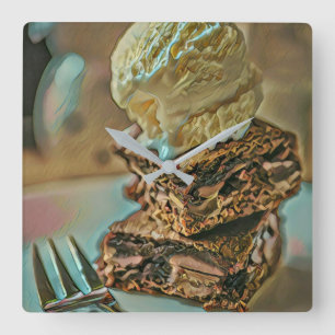 Chokladkakor av glass fyrkantig klocka