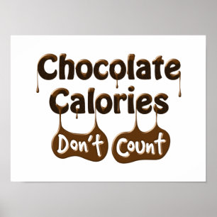 Chokladkalorier Räkna inte med att äta Humor Poste Poster