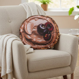 Chokladkörsbärstårta Rund Kudde