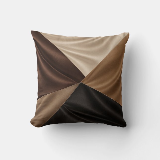Chokladkräm Draperad Satin Effekt Kudde (Framsida)