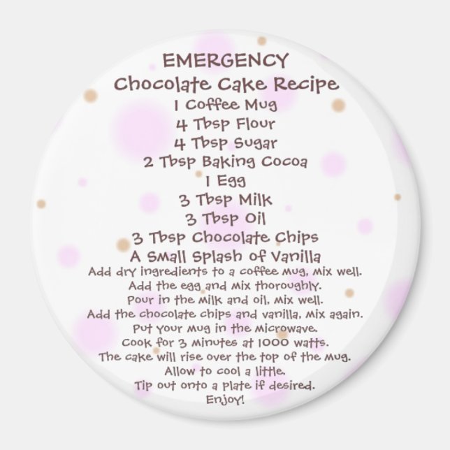 Chokladkummel i Mugg Recipe 2 Magnet (Framsidan)