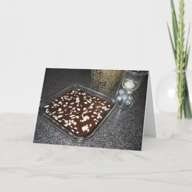 Chokladkvadrater med recept helgkort (Framsida)