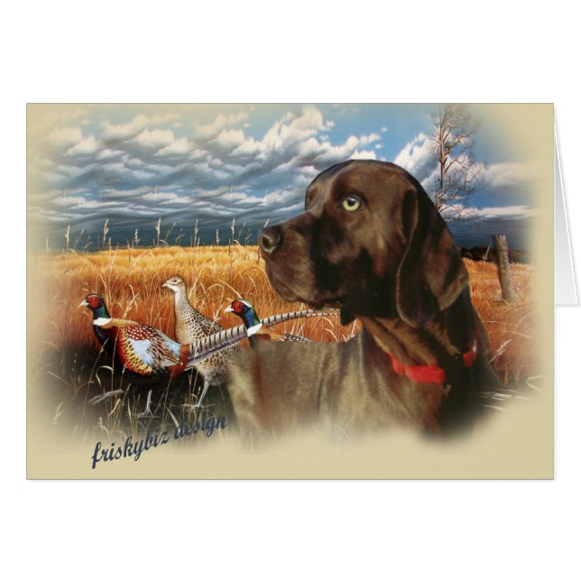 Chokladlabb en dagjakt hälsningskort (Framsidan Horizontal)