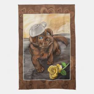 Chokladlabb Latte Kökshandduk