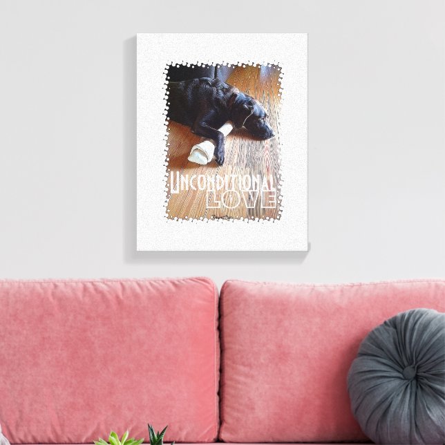 Chokladlabb med benfotografi canvastryck (Insitu (Vardagsrum))