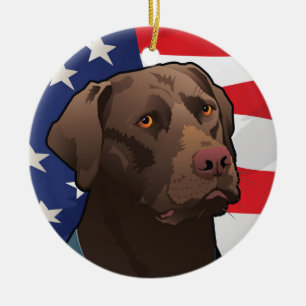 ChokladlabbRetriever av Amerika Julgransprydnad Keramik