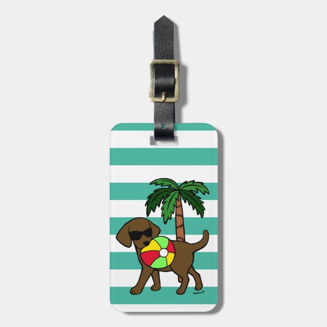 ChokladLabrador för personlig kall solglasögon Bagagebricka (Vertikal Framsida)