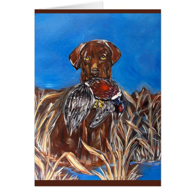 CHOKLADLABRADOR HÄLSNINGSKORT (Framsidan)