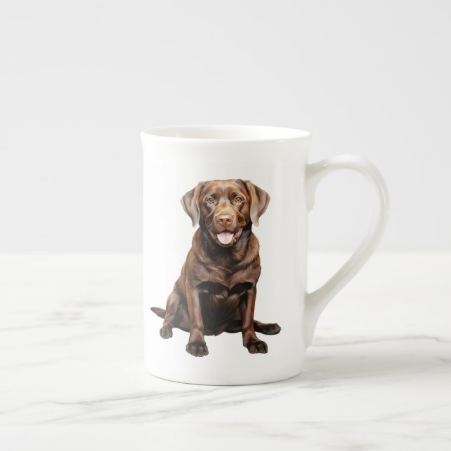 Chokladlabrador kaffemugg benporslin mugg (Höger)