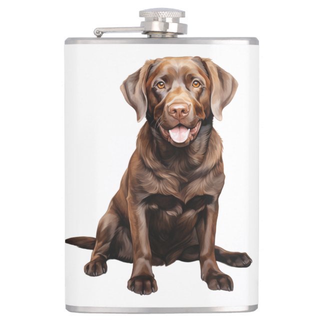 Chokladlabrador kaffemugg fickplunta (Framsidan)