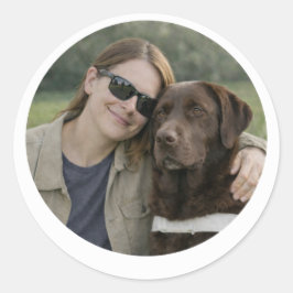 Chokladlabrador Ledarhund Partnerskap – Kvinna Runt Klistermärke