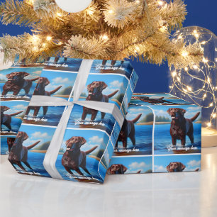 Chokladlabrador och sjö presentpapper