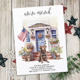 Chokladlabrador Patriotisk Specialgjord Hund Flytt Meddelande Vykort