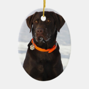 ChokladLabrador prydnad Julgransprydnad Keramik