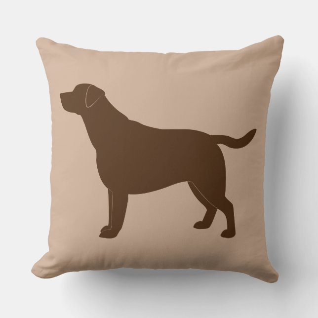 ChokladLabrador Retriever i Silhouette Kudde (Framsida)