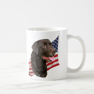 ChokladLabrador Retriever och flaggamugg Kaffemugg